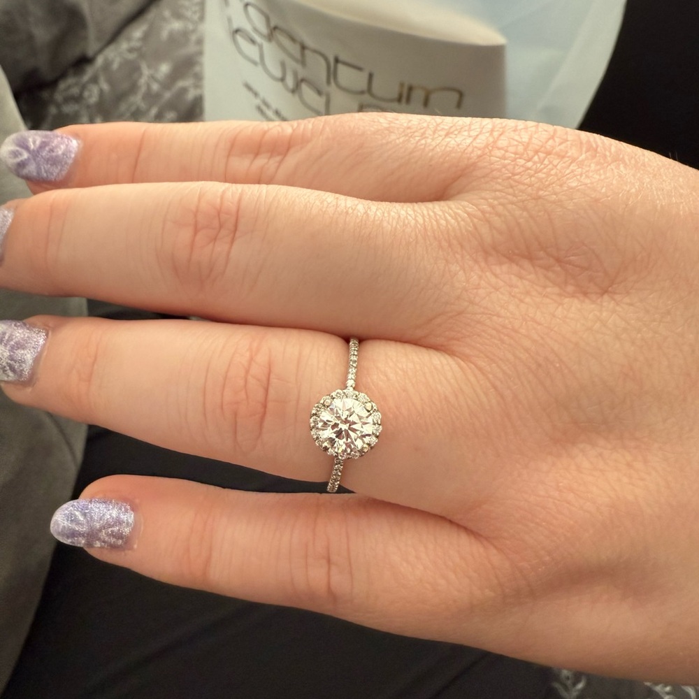 White gold diamond engagement